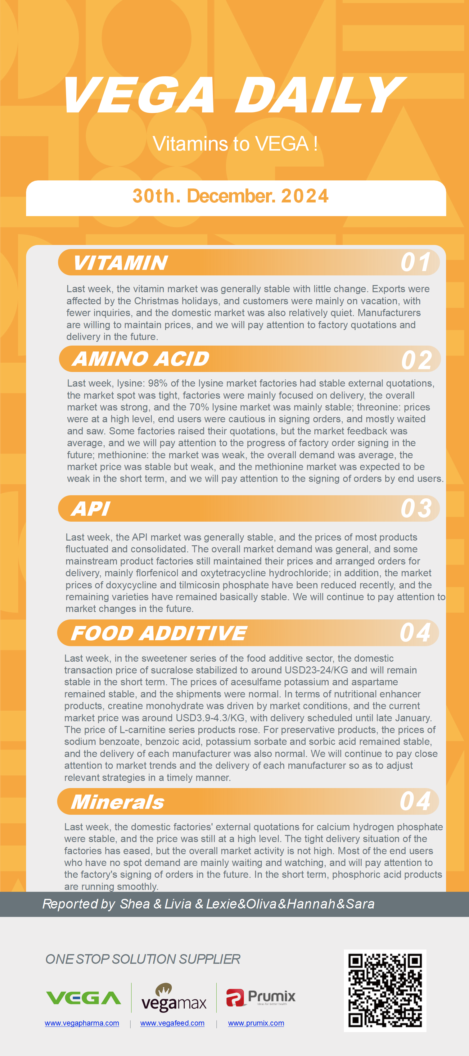 Vega Daily Dated on Dec 30th 2024 Vitamin Amino Acid APl Food Additives.png